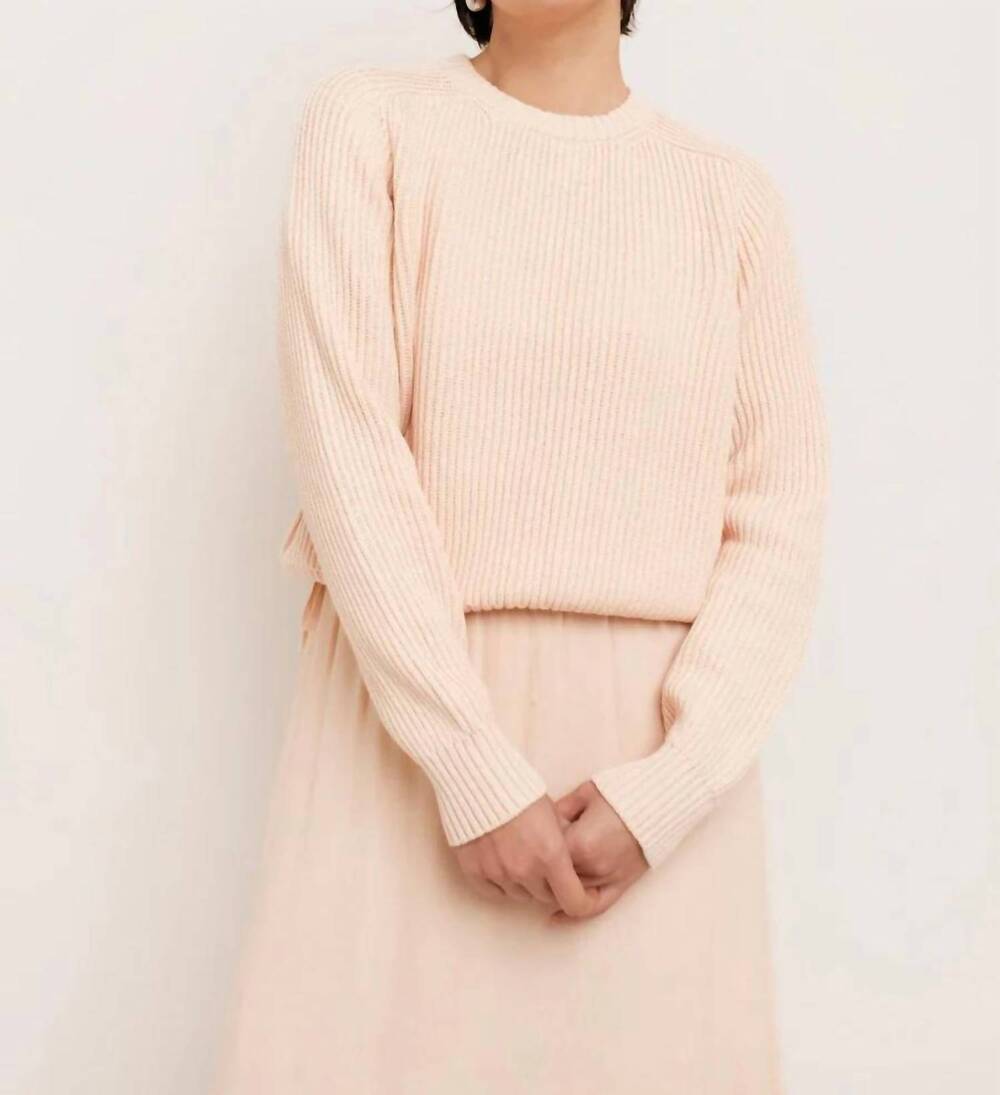 NEW PAPER LABEL avery crewneck sweater in almost apricot
